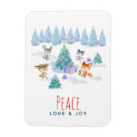 Paix Amour & Joie Animaux de la forêt de Noël