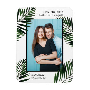 Magnet Flexible Palm Feuilles Enregistrer la date Mariage photo