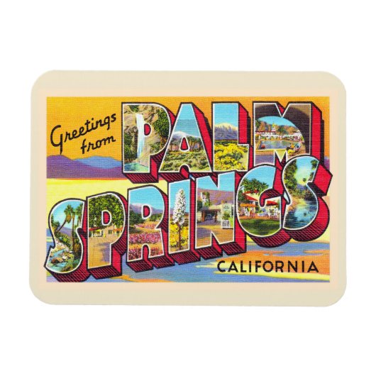 Magnet Flexible Palm Springs California CA Grande Lettre carte pos (Horizontal)