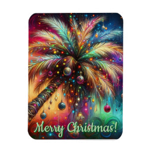 Magnet Flexible Palmier de Noël Whimsical Tropical Beach Vivid