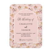 Magnet Flexible Pampas fleurs d'herbe faire-part de mariage d'or r (Vertical)