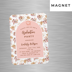 Magnet Flexible Pampas fleurs rose cérémonie de remise des diplôme