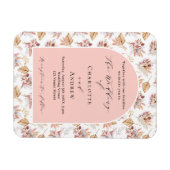 Magnet Flexible Pampas herbe rose or faire-part de mariage (Horizontal)