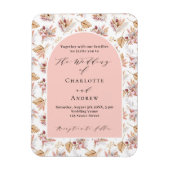 Magnet Flexible Pampas herbe rose or faire-part de mariage (Vertical)