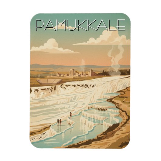 Magnet Flexible Pamukkale Turkey Travel Postcard (Vertical)