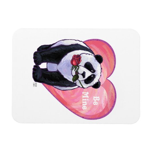 Magnet Flexible Panda Bear Saint Valentin (Horizontal)