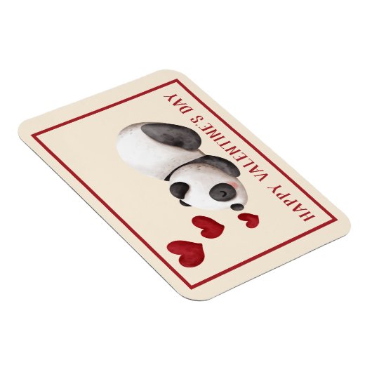 Magnet Flexible Panda et Coeurs doux Saint Valentin (Côté Droit)