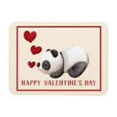Magnet Flexible Panda et Coeurs doux Saint Valentin (Horizontal)