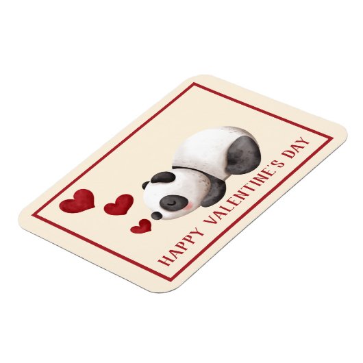 Magnet Flexible Panda et Coeurs doux Saint Valentin (Côté Gauche)
