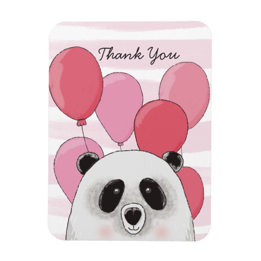 Magnet Flexible Panda mignonne. Animaux d'enfants modernes. Pink m (Vertical)