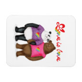 Magnet Flexible Panda mignonne et ours brun aimant "l'amour c'est  (Horizontal)
