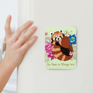 Magnet Flexible Panda Rouge Lotus Fleurs Henné