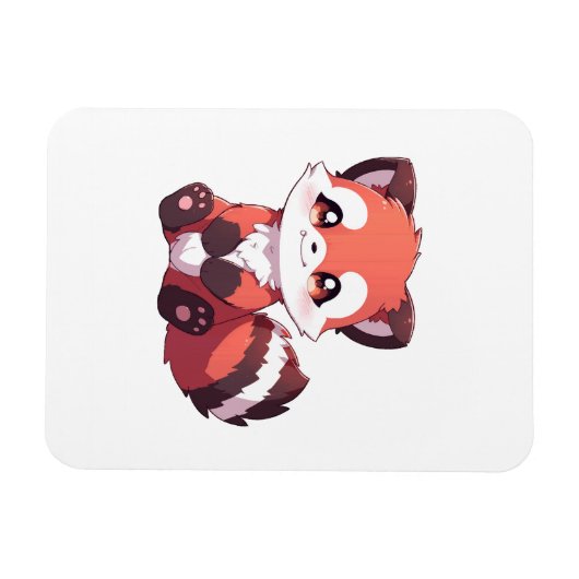 Magnet Flexible panda rouge mignon (Horizontal)
