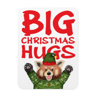 Magnet Flexible Panda rouge mignon gros bras de Noël aimant