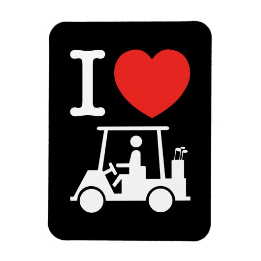 Magnet Flexible Panier de golf I Heart (Love) (Vertical)