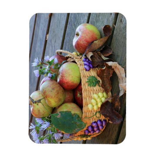 Magnet Flexible Panier de récolte abondant de délicieuses pommes (Vertical)