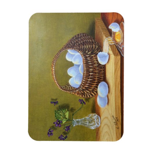 Magnet Flexible Panier d'oeufs avec violets (Vertical)