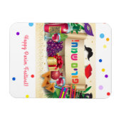 Magnet Flexible Panier Purim Cadeaux Hamantaschen Gragger Hébreu (Horizontal)