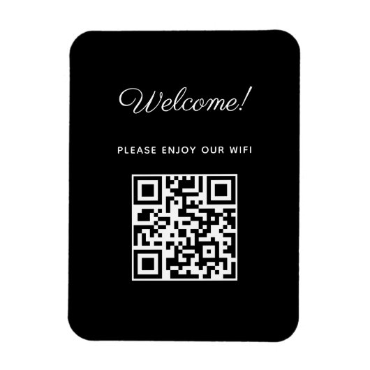 Magnet Flexible Panneau de bienvenue WIFI avec code QR (Vertical)