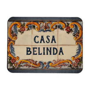 Magnet Flexible Panneau de la maison espagnole (texte personnalisa