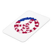 Magnet Flexible Panneau de Paix Rouge Blanc & Bleu Fabriqué avec C (Côté Gauche)