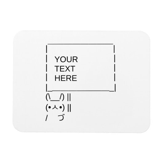 Magnet Flexible Panneau de protestation Bunny / Art texte ASCII pe (Horizontal)