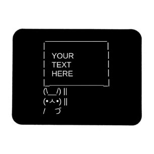 Magnet Flexible Panneau de protestation Bunny / Art texte ASCII pe