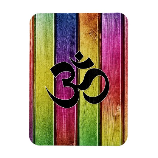 Magnet Flexible Panneau Om sur bois multicolore (Vertical)