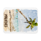 Magnet Flexible Panorama tropical sur la plage des Maldives (Horizontal)