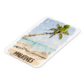 Magnet Flexible Panorama tropical sur la plage des Maldives (Côté Gauche)