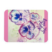 Magnet Flexible Pansy Pansies Purple Flower Floral Pink (Horizontal)