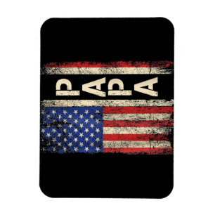 Magnet Flexible Papa American Flag Fête des pères Pour Hommes