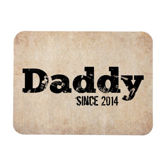 Magnet Flexible Papa Grunge Depuis 2014 (Horizontal)