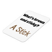 Magnet Flexible Papa Joke : Qu'est-ce qui est marron et collant ? (Côté Gauche)