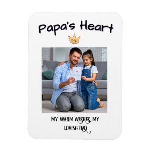 Magnet Flexible Papa's Heart - Personnalisé Premier Fête des pères
