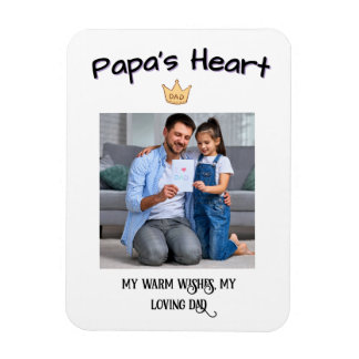 Magnet Flexible Papa's Heart - Personnalisé Premier Fête des pères