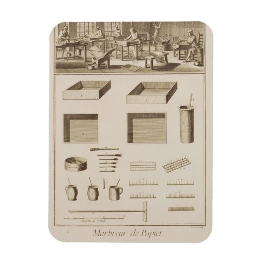 Magnet Flexible Papier marbré, de l'"Encyclopedia" de Denis D (Vertical)