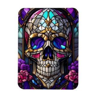 Magnet Flexible Papier mauve, Verre Faux, Crâne, Gothique