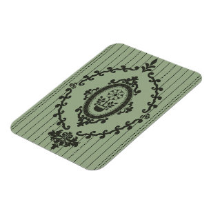 Magnet Flexible Papier peint baroque en vert