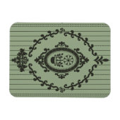 Magnet Flexible Papier peint baroque en vert (Horizontal)