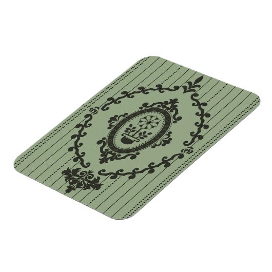Magnet Flexible Papier peint baroque en vert (Côté Gauche)