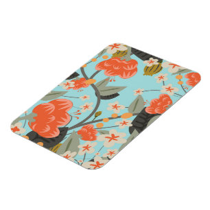 Magnet Flexible Papier peint vintage rose et fleurs