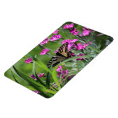 Magnet Flexible Papillon à queue jaune et Dianthus rose (Côté Gauche)