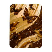 Magnet Flexible Papillon Abstrait Glam Métallisé Doré (Vertical)