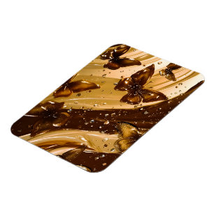 Magnet Flexible Papillon Abstrait Glam Métallisé Doré