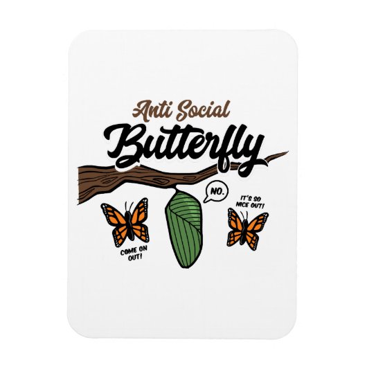 Magnet Flexible Papillon antisocial (Vertical)