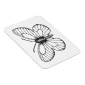 Magnet Flexible Papillon blanc à veine noire (Côté Droit)