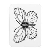 Magnet Flexible Papillon blanc à veine noire (Vertical)
