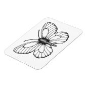 Magnet Flexible Papillon blanc à veine noire (Côté Gauche)
