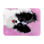 Magnet Flexible Papillon (blanc et noir) Peinture - Chien Art (Horizontal)